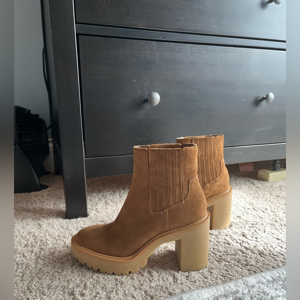 Dolce Vita suede heeled caster booties